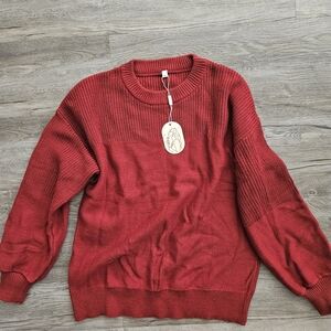 Red Knit Crewneck Sweater – NWT – Size M